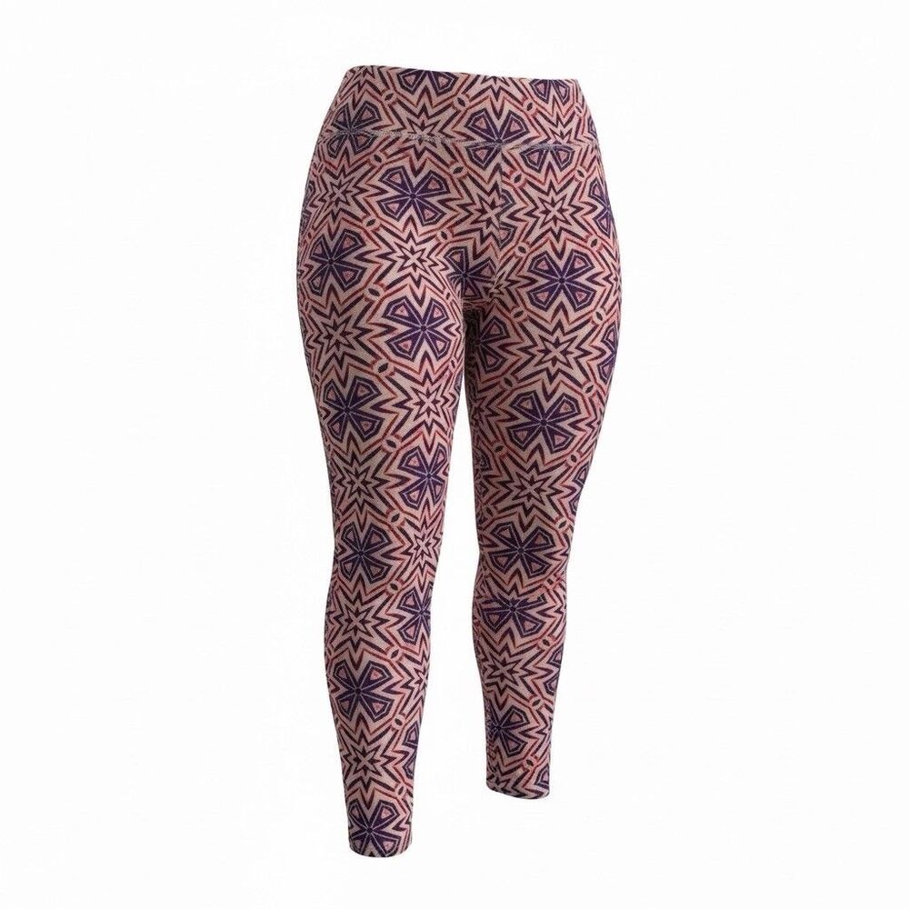LuLaRoe Tall And Curvy Geometric Purple Pink Butter Leggings Women’s Plus Size